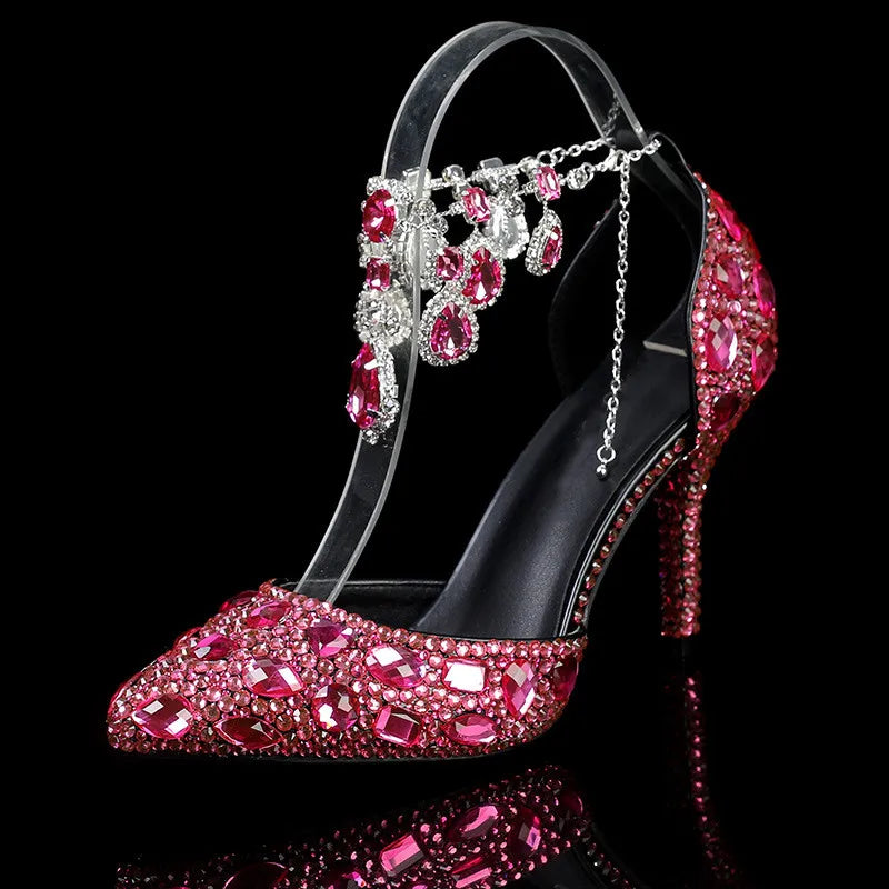 Bling Luxury Handmade Full Rhinestones Women’s Pumps | Diamond Crystal Pendant Banquet High Heels | Fashion Party, Prom & Wedding Shoes | HollandLuxeGlobal.com Exclusive Collector’s Item