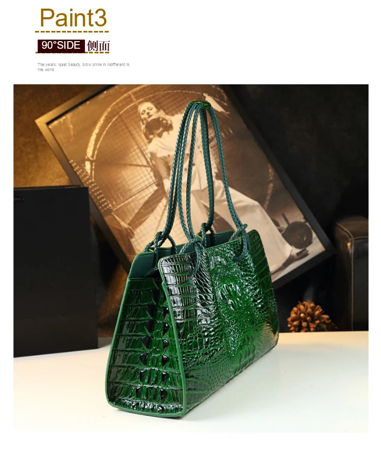 Boutique Premium Edition (for Exclusive Collection)
Red Crocodile Pattern Luxury Genuine Leather Tote Bag for Women – Designer Handbag for Travel & Daily Elegance | HollandLuxeGlobal.com Exclusive
