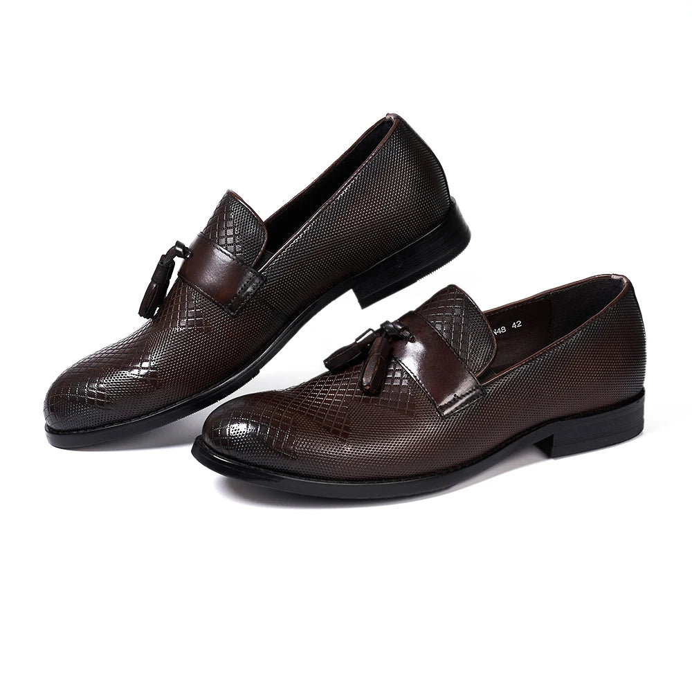 Boutique Premium Feel (for Exclusive Collection)
Italian Handmade Genuine Leather Tassel Loafers for Men – Luxury Slip-On Dress Shoes for Business, Weddings & Casual Elegance | HollandLuxeGlobal.com Exclusive