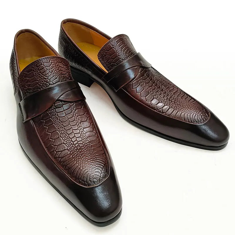 Genuine Leather British-Style Men’s Dress Shoes – Handmade Black Slip-On Pointed-Toe Formal and Casual Business Party Shoes with Refined Elegance and Classic Suit Versatility | HollandLuxeGlobal.com Exclusive Collector’