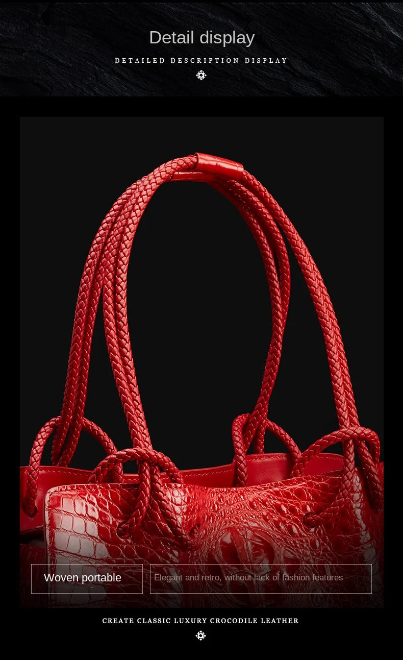 Boutique Premium Edition (for Exclusive Collection)
Red Crocodile Pattern Luxury Genuine Leather Tote Bag for Women – Designer Handbag for Travel & Daily Elegance | HollandLuxeGlobal.com Exclusive