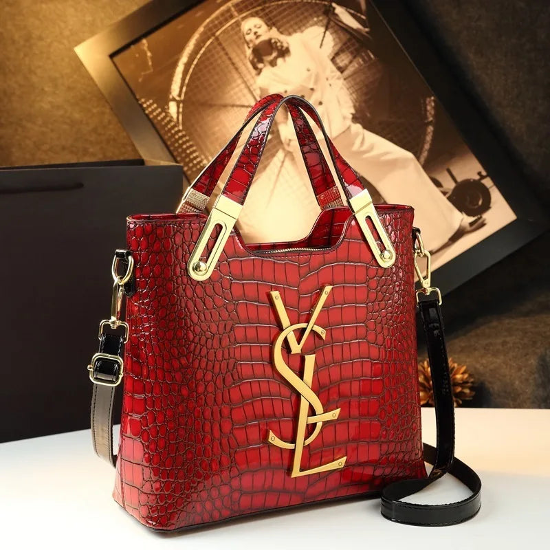 Add a touch of elegance to your style with this Women’s Crocodile Pattern Tote Bag, crafted from luxury microfiber leather in a stunning gradient color finish. Spacious, stylish, and versatile