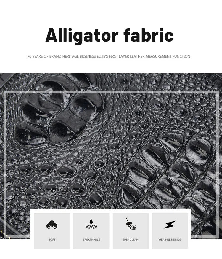 Crocodile Pattern Men’s Business Shoulder Messenger Bag – Genuine Cowhide Leather Vertical Tote & Small Briefcase | HollandLuxeGlobal.com Exclusive Collector’s Item