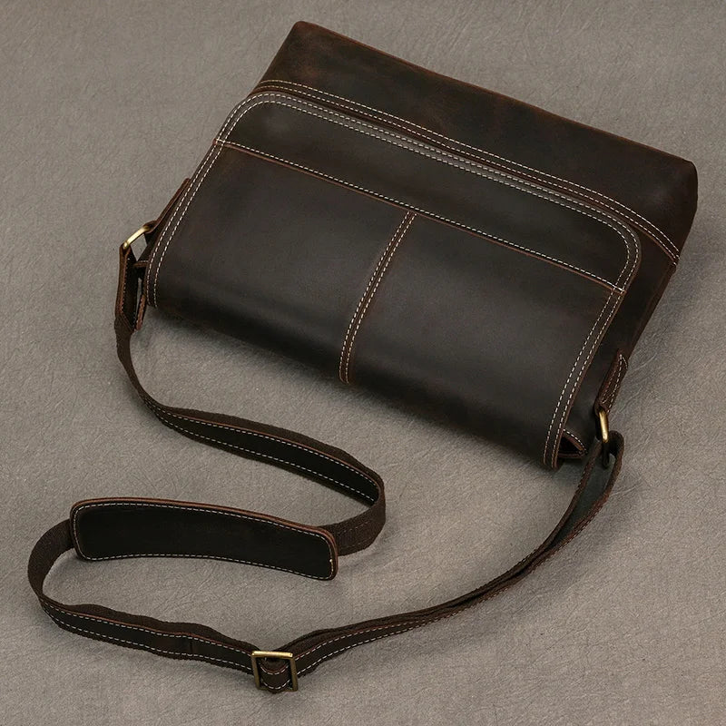 Men’s High-Quality Genuine Leather Shoulder Bag – Cowhide Crossbody Work & Messenger Bag for Daily Business and Casual Elegance | HollandLuxeGlobal.com Exclusive Collector’s Item