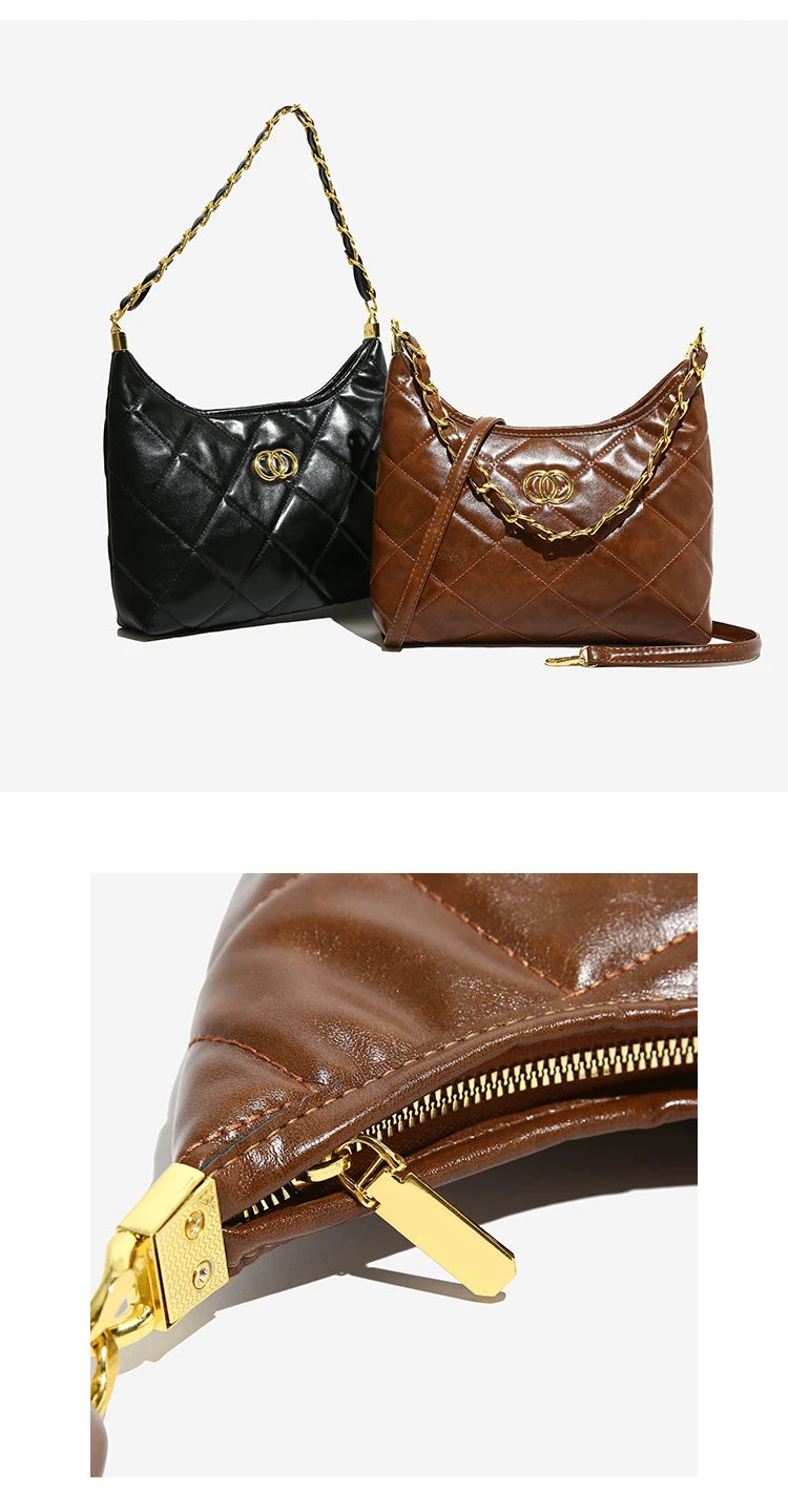 Classic Leather Handbag for Women | Elegant Ladies Tote with Detachable Strap | Famous Designer-Inspired Crossbody Purse | HollandLuxeGlobal.com Exclusive Collector’s Item