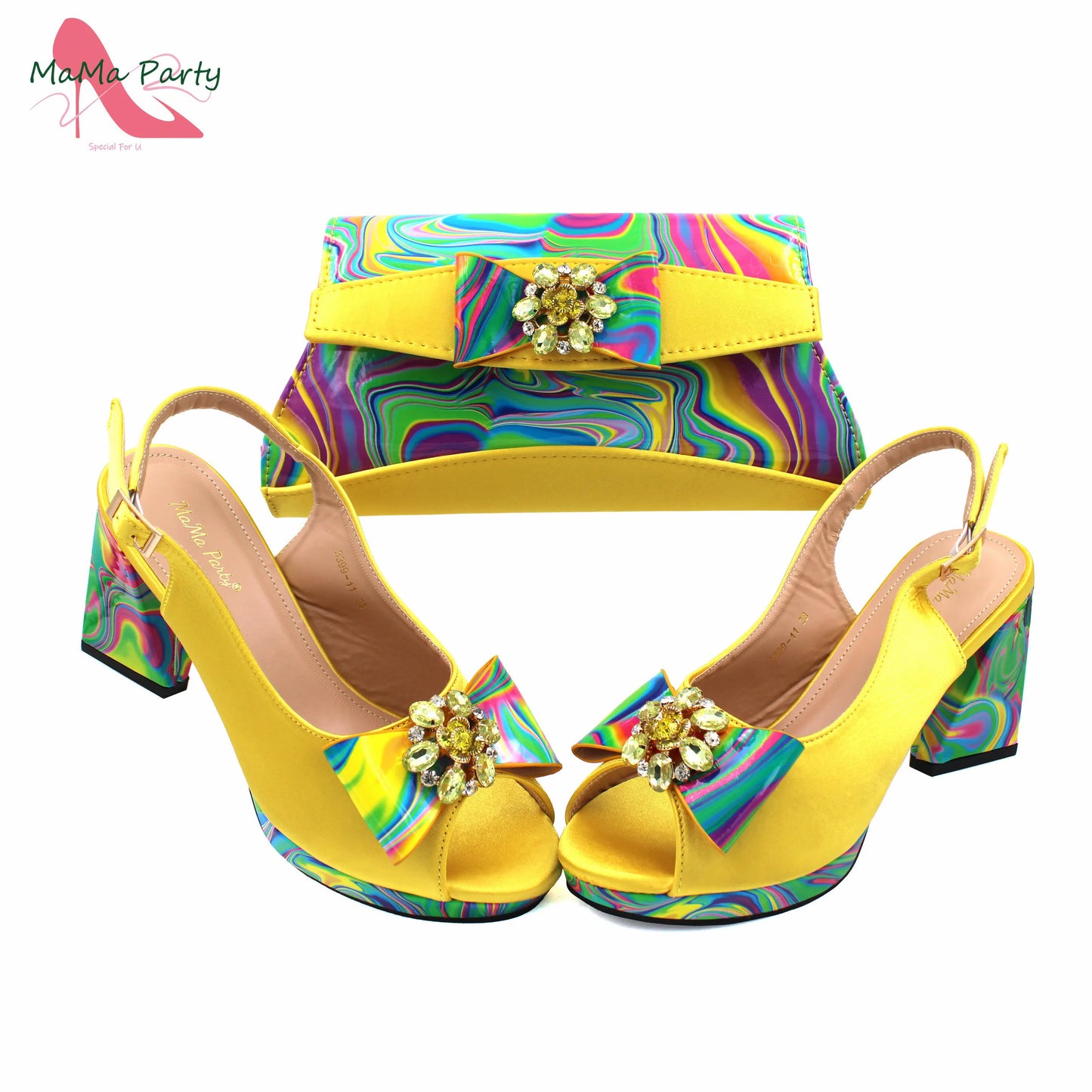 2024 Exclusive Italian Women’s Shoes & Matching Bag – Super High Heel Yellow Sandals for Elegant African Wedding & Party Style | HollandLuxeGlobal.com