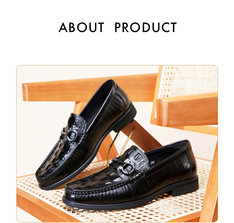 Option 2 – Premium Boutique Feel (for your Exclusive Collection)
LAORENTOU Handmade Crocodile Pattern Leather Loafers for Men – Breathable Business & Casual Slip-On Comfort | HollandLuxeGlobal.com Exclusive