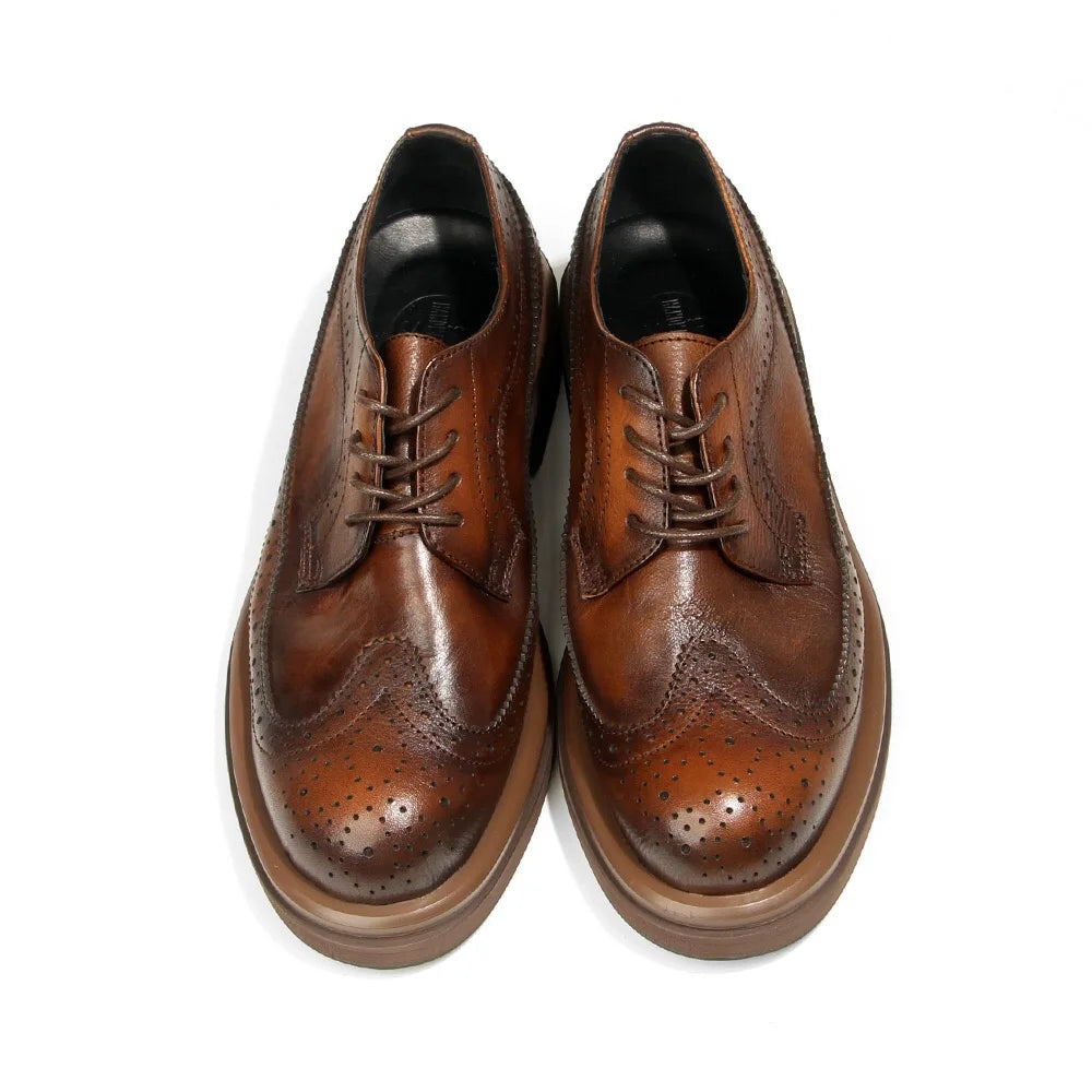 Step up your style with these Italian Leisure Leather Men’s Dress Shoes, a handmade luxury design that blends classic brogue carving with modern platform elegance. Perfect for business, weddings, and refined everyday wear.
