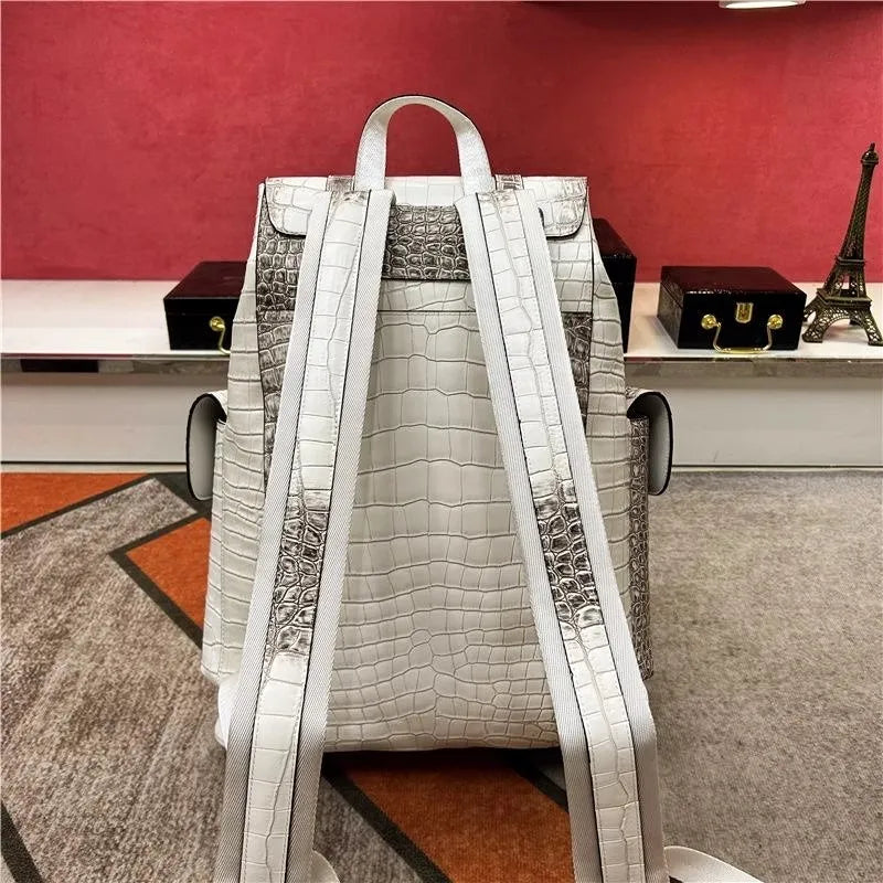 Genuine Crocodile Skin Backpack – Premium Designer Vintage Edition

Crafted from rare, authentic crocodile skin, this backpack is more than a bag — it’s a collector’s masterpiece. With its natural, one-of-a-kind scale