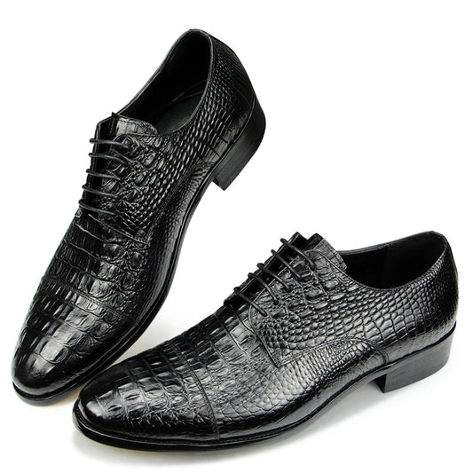 Boutique Premium Feel (For Exclusive Collection)
Italian Handmade Crocodile Pattern Genuine Leather Shoes for Men – Vintage Oxford Dress Shoes with Custom Pointed Toe | HollandLuxeGlobal.com Exclusive