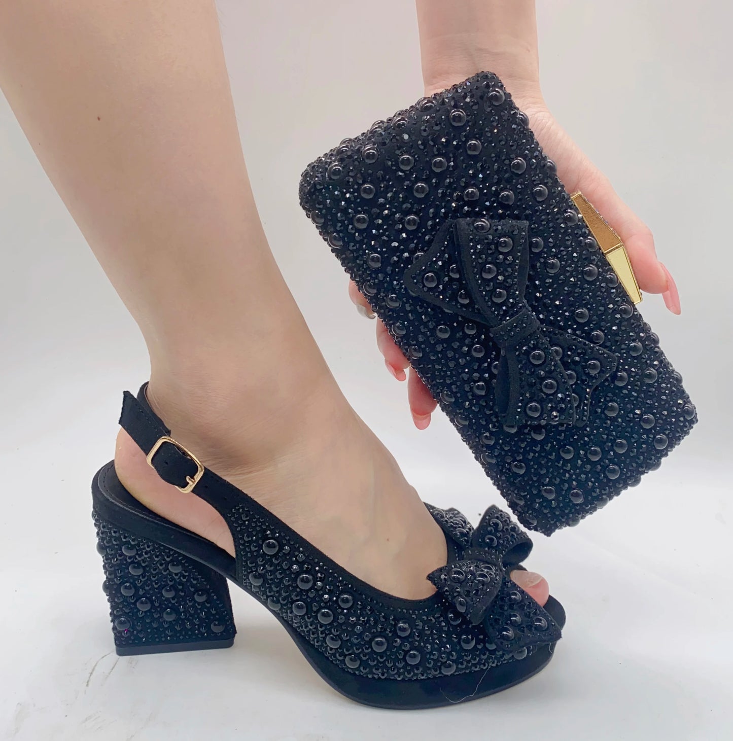 Luxury Italian Rhinestone Party Shoes & Matching Bag Set – Elegant Wine Women’s Dressy Pumps with Heels and Purse to Match | HollandLuxeGlobal.com Exclusive Collector’s Item