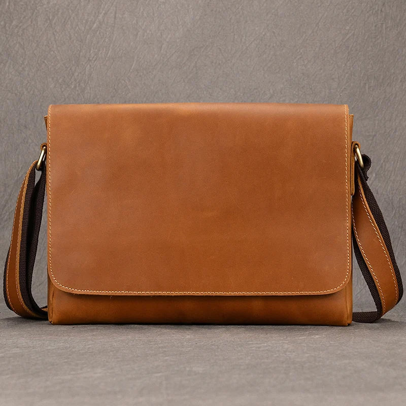 Men’s High-Quality Genuine Leather Shoulder Bag – Cowhide Crossbody Work & Messenger Bag for Daily Business and Casual Elegance | HollandLuxeGlobal.com Exclusive Collector’s Item