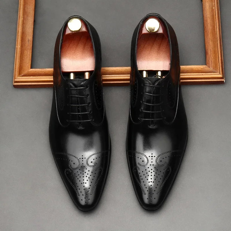 Handmade 2024 British Luxury Men’s Dress Shoes | Genuine Leather Brogues for Wedding, Business & Formal Fashion | HollandLuxeGlobal.com Exclusive Collector’s Item