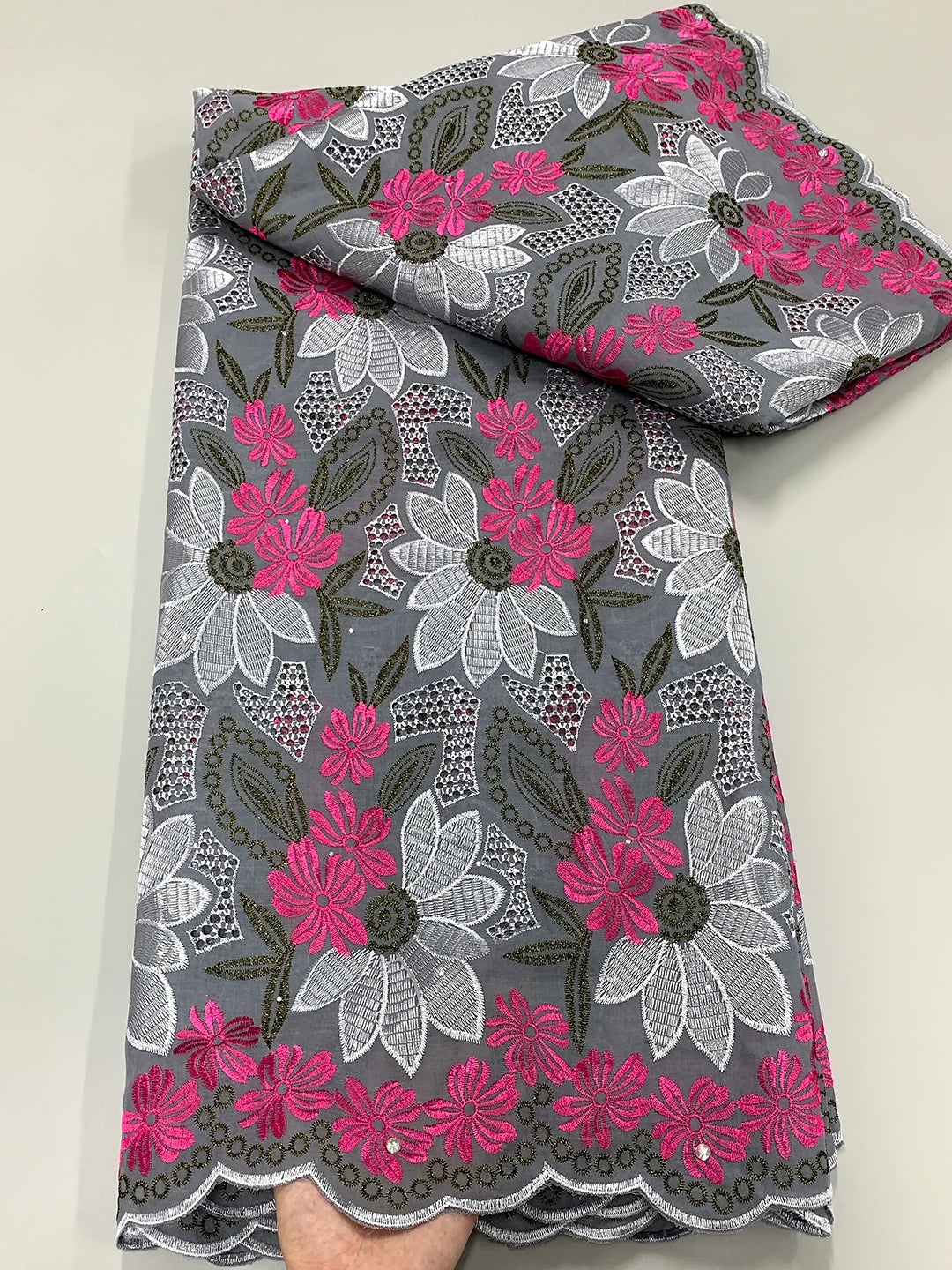 New Arrival – High Quality Swiss Voile Lace in Switzerland, Nigerian Embroidered Cotton Lace Fabric with Stones for Bridal and Prom Dresses | HollandLuxeGlobal.com Exclusive Collector’s Item