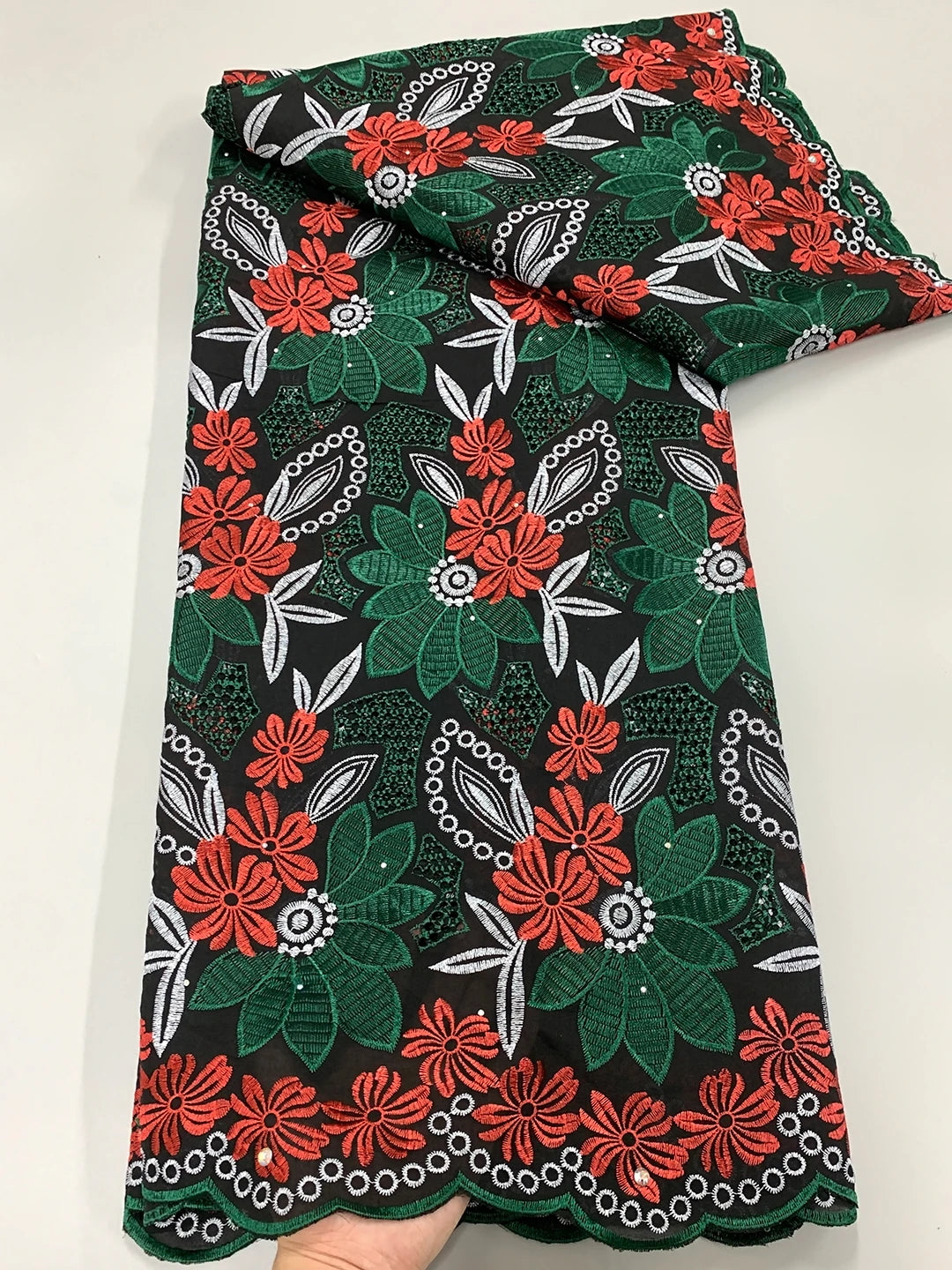 New Arrival – High Quality Swiss Voile Lace in Switzerland, Nigerian Embroidered Cotton Lace Fabric with Stones for Bridal and Prom Dresses | HollandLuxeGlobal.com Exclusive Collector’s Item