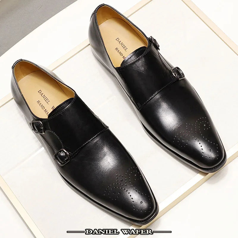 Luxury Men’s Double Monk Strap Leather Loafers | Elegant Office, Business & Wedding Formal Dress Shoes | HollandLuxeGlobal.com Exclusive Collector’s Item