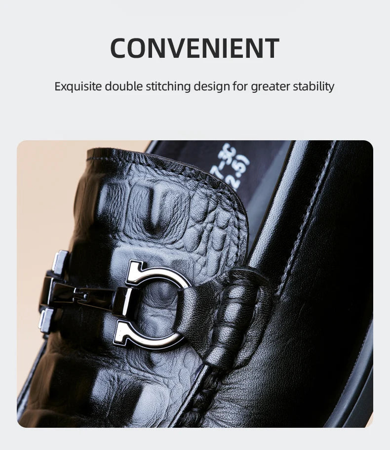Option 2 – Premium Boutique Feel (for your Exclusive Collection)
LAORENTOU Handmade Crocodile Pattern Leather Loafers for Men – Breathable Business & Casual Slip-On Comfort | HollandLuxeGlobal.com Exclusive