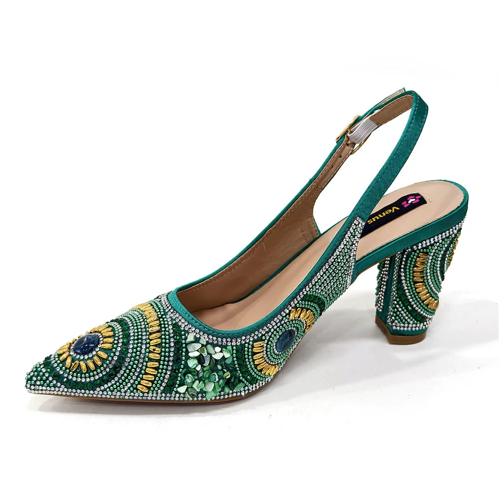 HollandLuxeGlobal.com Exclusive Premium Collectors Item – Elegant Italian Design Women’s Party Shoes with Matching Handbag, Stylish Heels & Bag Set for African Weddings & Special