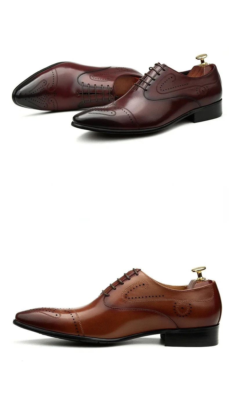 Handmade 2024 British Luxury Men’s Dress Shoes | Genuine Leather Brogues for Wedding, Business & Formal Fashion | HollandLuxeGlobal.com Exclusive Collector’s Item