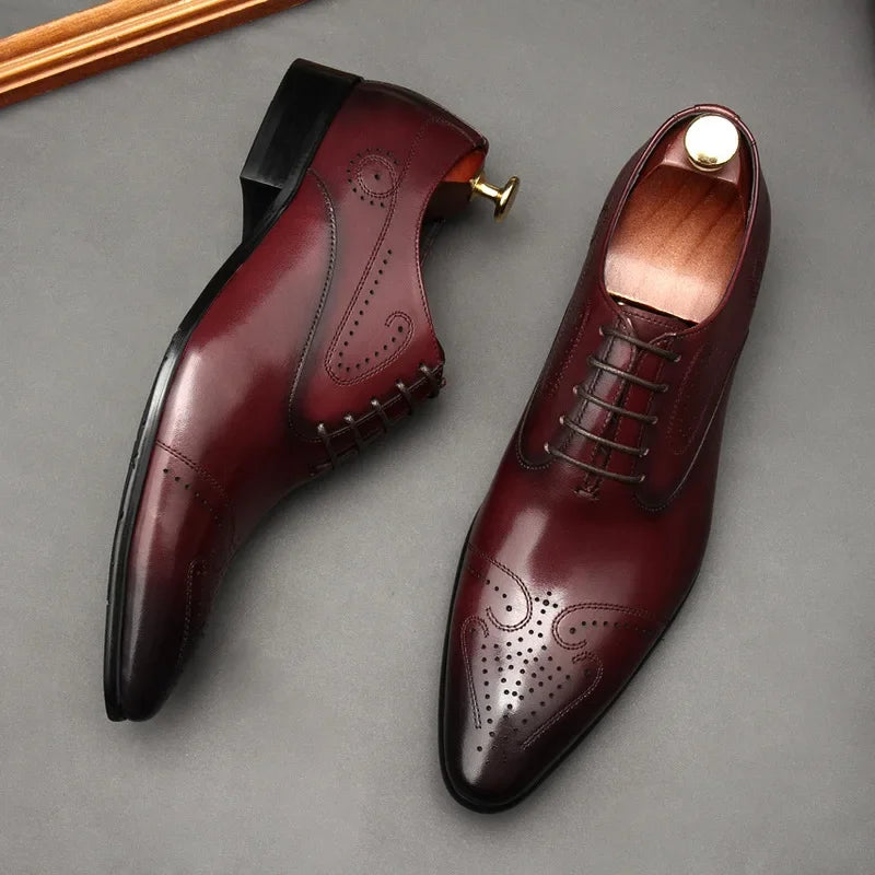 Handmade 2024 British Luxury Men’s Dress Shoes | Genuine Leather Brogues for Wedding, Business & Formal Fashion | HollandLuxeGlobal.com Exclusive Collector’s Item