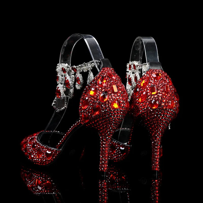 Bling Luxury Handmade Full Rhinestones Women’s Pumps | Diamond Crystal Pendant Banquet High Heels | Fashion Party, Prom & Wedding Shoes | HollandLuxeGlobal.com Exclusive Collector’s Item