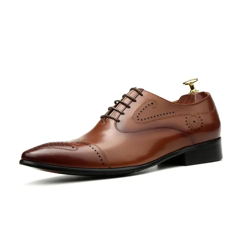 Handmade 2024 British Luxury Men’s Dress Shoes | Genuine Leather Brogues for Wedding, Business & Formal Fashion | HollandLuxeGlobal.com Exclusive Collector’s Item