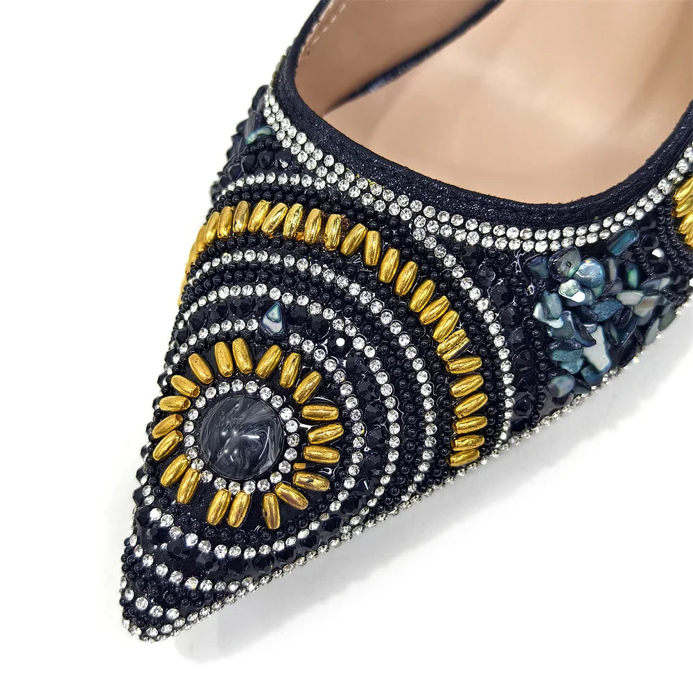 HollandLuxeGlobal.com Exclusive Premium Collectors Item – Elegant Italian Design Women’s Party Shoes with Matching Handbag, Stylish Heels & Bag Set for African Weddings & Special