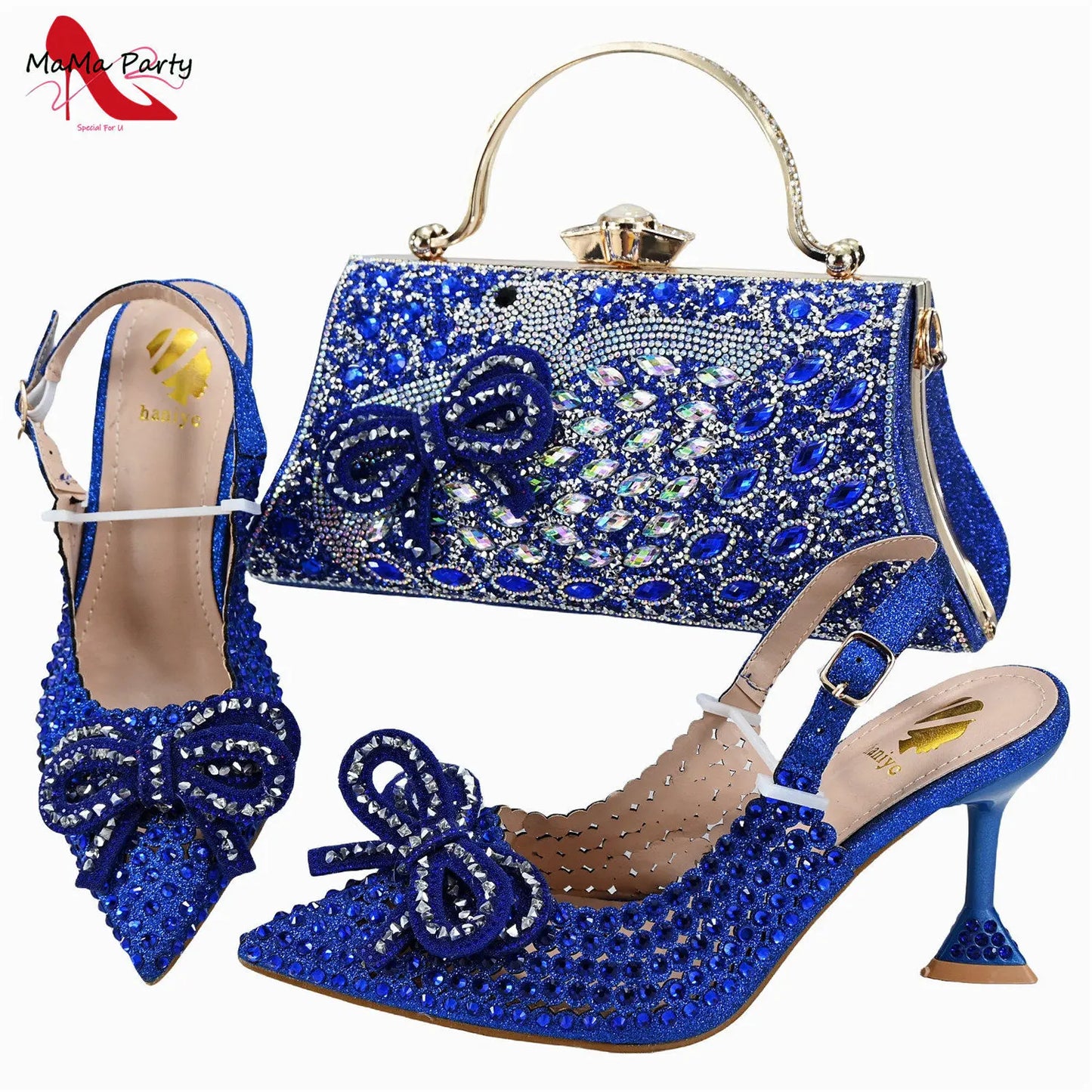 Holland Luxe Global Exclusive – Italian-Design Royal Blue Shoes & Bag Set with Appliques | Collector’s Edition This isn’t just another shoes & bag set. It’s a rare ensemble that combines Italian design heritage, craft