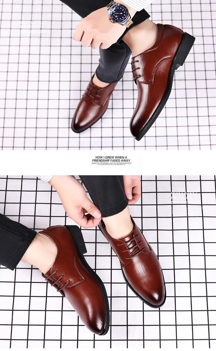 Luxury Men’s Genuine Leather Dress Shoes | Classic Pointed Toe Designer Formal Business & Party Footwear for Modern Gentlemen | HollandLuxeGlobal.com Exclusive Collector’s Item