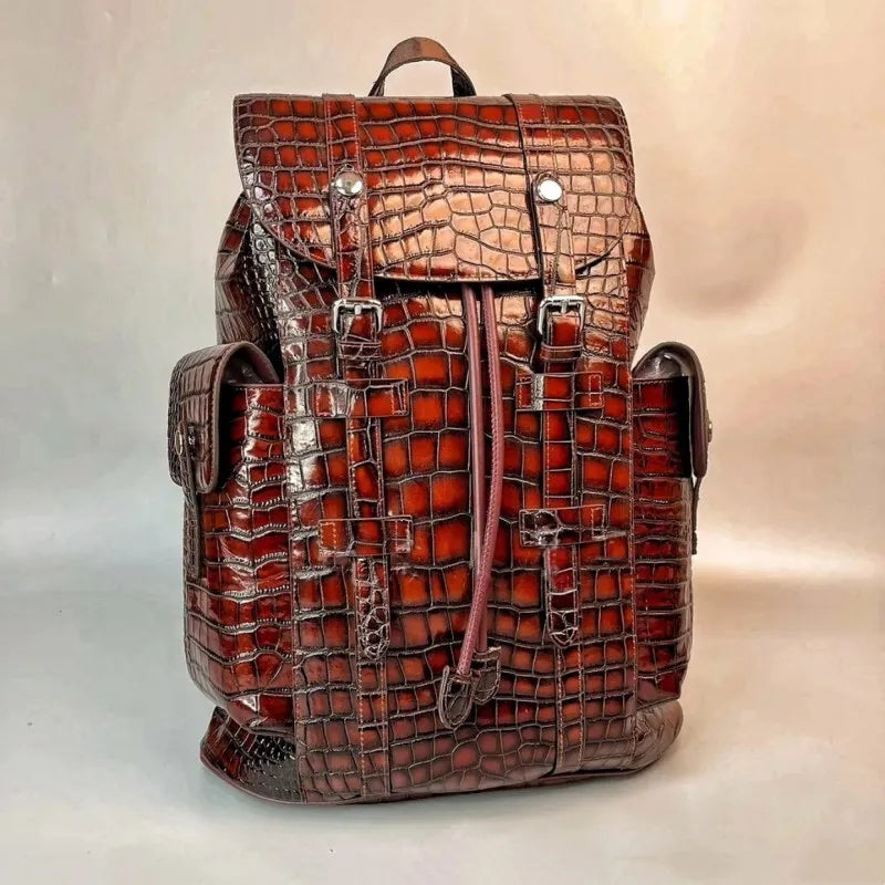 Genuine Crocodile Skin Backpack – Premium Designer Vintage Edition

Crafted from rare, authentic crocodile skin, this backpack is more than a bag — it’s a collector’s masterpiece. With its natural, one-of-a-kind scale