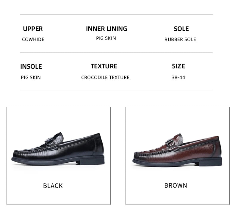 Option 2 – Premium Boutique Feel (for your Exclusive Collection)
LAORENTOU Handmade Crocodile Pattern Leather Loafers for Men – Breathable Business & Casual Slip-On Comfort | HollandLuxeGlobal.com Exclusive