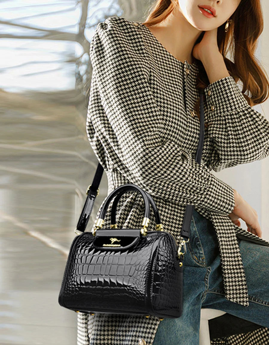 Luxury Designer Crocodile Pattern Women’s Bag – High Quality Leather Crossbody & Shoulder Tote for Elegant Casual Style | HollandLuxeGlobal.com Exclusive Collector’s Item