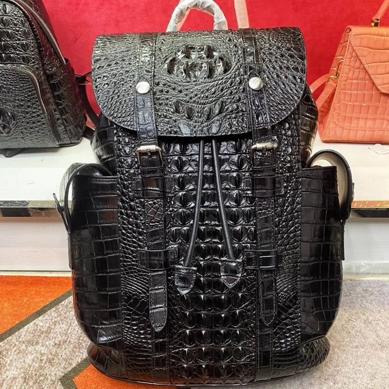 Genuine Crocodile Skin Backpack – Premium Designer Vintage Edition

Crafted from rare, authentic crocodile skin, this backpack is more than a bag — it’s a collector’s masterpiece. With its natural, one-of-a-kind scale