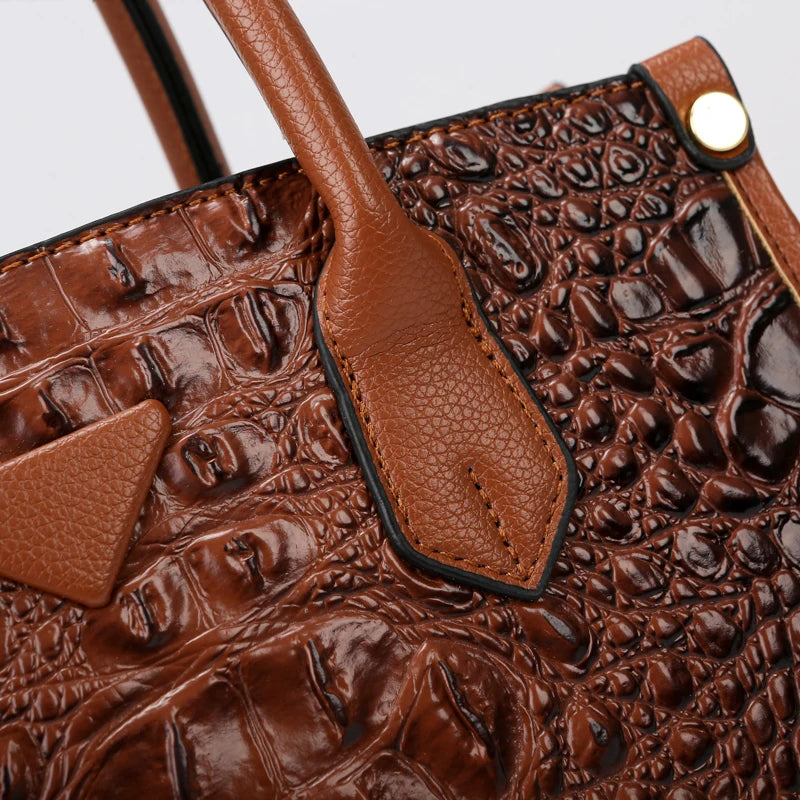 Women’s Large Top-Handle Vintage Crocodile Designer Shoulder Bag – Premium Quality Leather Crossbody & Messenger Handbag | HollandLuxeGlobal.com Exclusive Collector’s Item