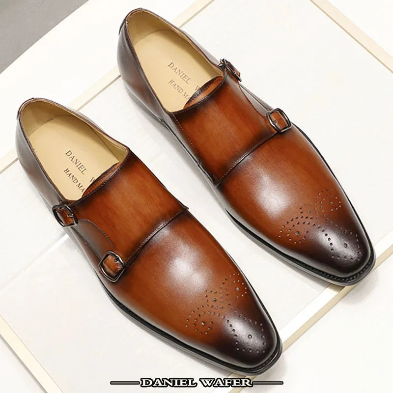 Luxury Men’s Double Monk Strap Leather Loafers | Elegant Office, Business & Wedding Formal Dress Shoes | HollandLuxeGlobal.com Exclusive Collector’s Item