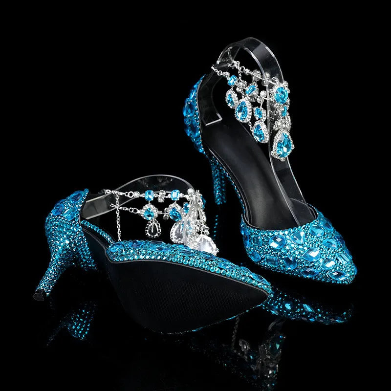 Bling Luxury Handmade Full Rhinestones Women’s Pumps | Diamond Crystal Pendant Banquet High Heels | Fashion Party, Prom & Wedding Shoes | HollandLuxeGlobal.com Exclusive Collector’s Item