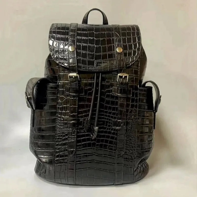 Genuine Crocodile Skin Backpack – Premium Designer Vintage Edition

Crafted from rare, authentic crocodile skin, this backpack is more than a bag — it’s a collector’s masterpiece. With its natural, one-of-a-kind scale