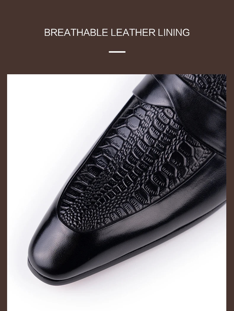 Genuine Leather British-Style Men’s Dress Shoes – Handmade Black Slip-On Pointed-Toe Formal and Casual Business Party Shoes with Refined Elegance and Classic Suit Versatility | HollandLuxeGlobal.com Exclusive Collector’