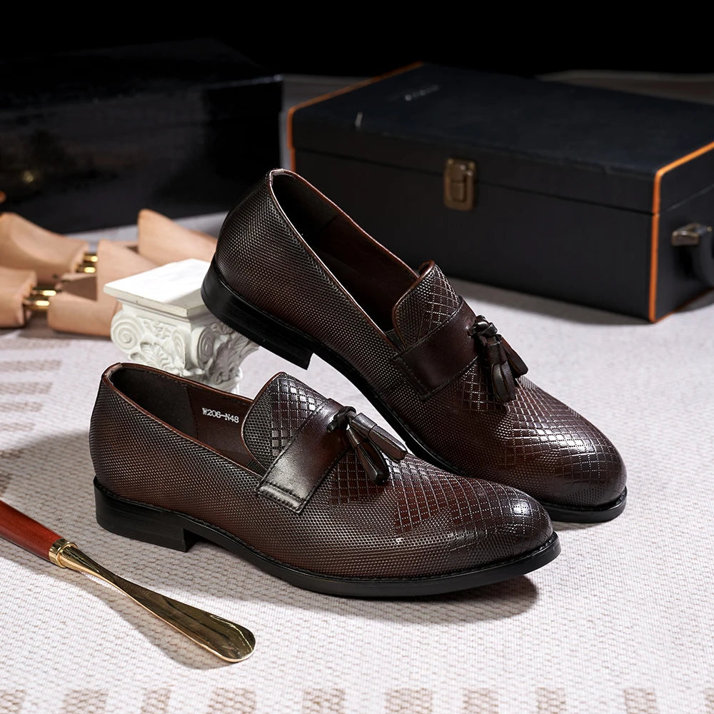 Boutique Premium Feel (for Exclusive Collection)
Italian Handmade Genuine Leather Tassel Loafers for Men – Luxury Slip-On Dress Shoes for Business, Weddings & Casual Elegance | HollandLuxeGlobal.com Exclusive