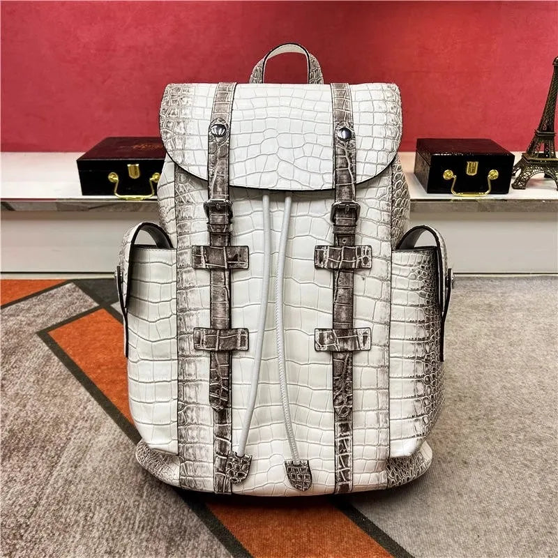 Genuine Crocodile Skin Backpack – Premium Designer Vintage Edition

Crafted from rare, authentic crocodile skin, this backpack is more than a bag — it’s a collector’s masterpiece. With its natural, one-of-a-kind scale
