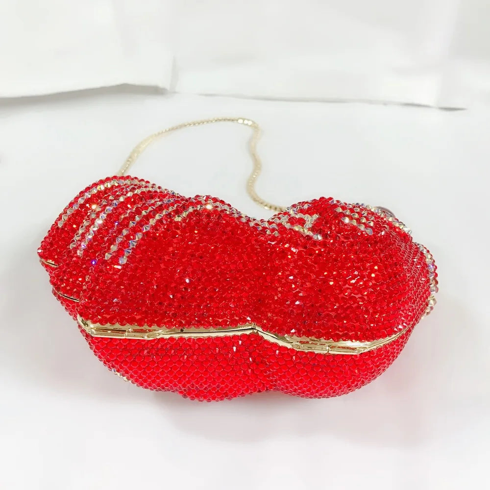 Red Goldfish Rhinestone Cartoon Animal Diamond Dinner Bag Handmade Crystal Women’s Hard Clutch | HollandLuxeGlobal.com Exclusive Collector’s Item