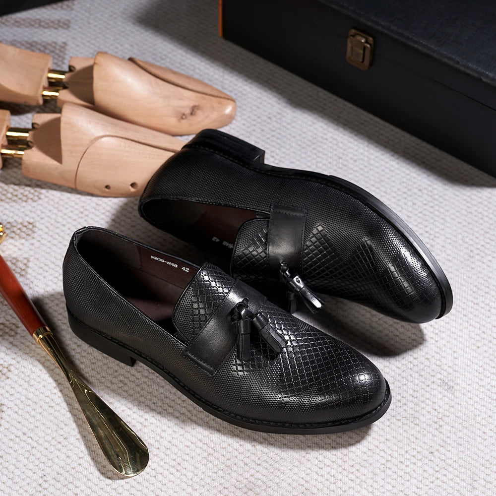 Boutique Premium Feel (for Exclusive Collection)
Italian Handmade Genuine Leather Tassel Loafers for Men – Luxury Slip-On Dress Shoes for Business, Weddings & Casual Elegance | HollandLuxeGlobal.com Exclusive