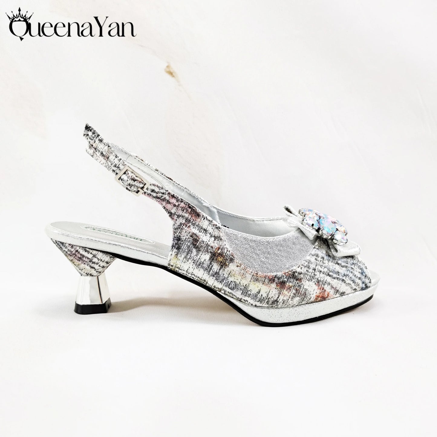 New Women High-Heel Shoes Elegant Wine Rhinestone Metallic Diamond Accents Paired with Matching Handbag Exquisite Special-Material | HollandLuxeGlobal.com Exclusive Collector’s Item