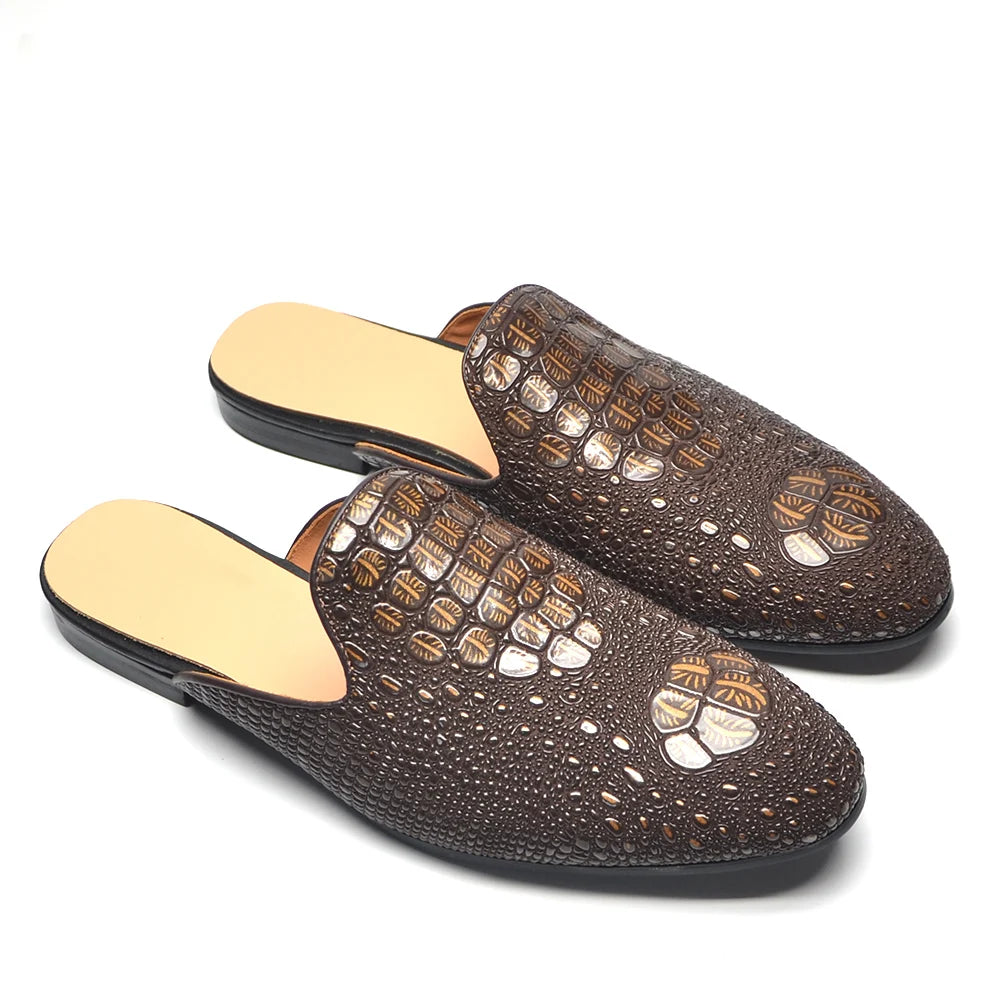 Boutique Premium Feel (for your Exclusive Collection)
Handcrafted Men’s Genuine Cowhide Leather Mules – Luxury Crocodile Pattern Slip-On Pointed Toe Loafers | HollandLuxeGlobal.com Exclusive