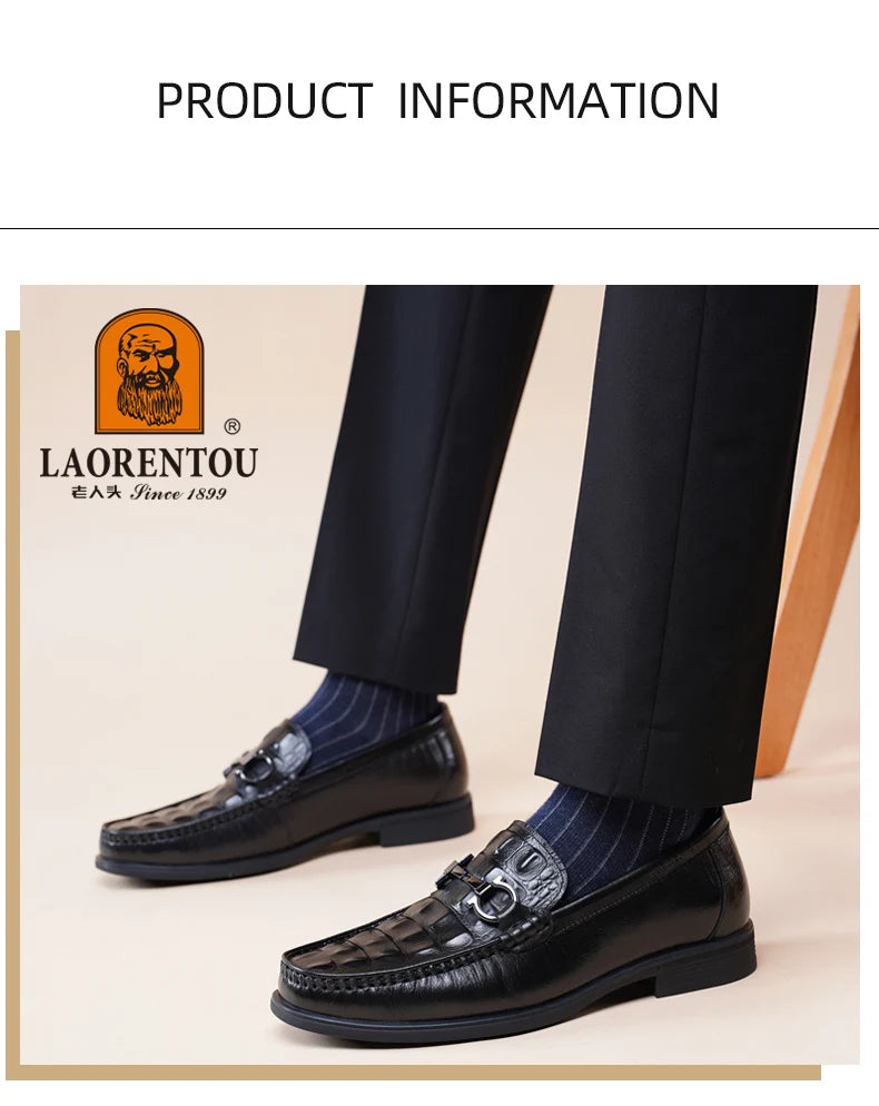Option 2 – Premium Boutique Feel (for your Exclusive Collection)
LAORENTOU Handmade Crocodile Pattern Leather Loafers for Men – Breathable Business & Casual Slip-On Comfort | HollandLuxeGlobal.com Exclusive