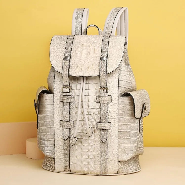 Genuine Crocodile Skin Backpack – Premium Designer Vintage Edition

Crafted from rare, authentic crocodile skin, this backpack is more than a bag — it’s a collector’s masterpiece. With its natural, one-of-a-kind scale