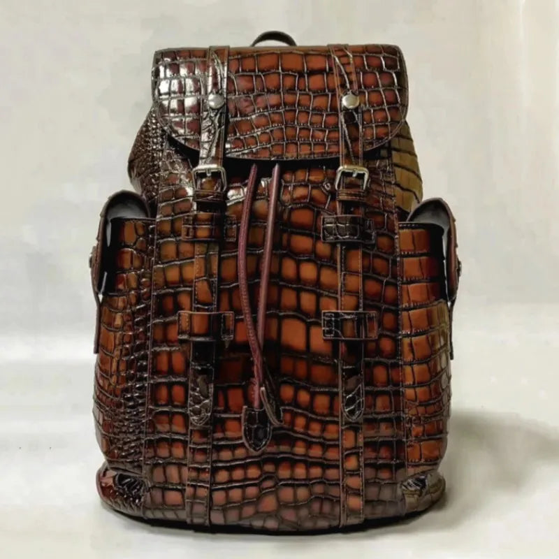 Genuine Crocodile Skin Backpack – Premium Designer Vintage Edition

Crafted from rare, authentic crocodile skin, this backpack is more than a bag — it’s a collector’s masterpiece. With its natural, one-of-a-kind scale