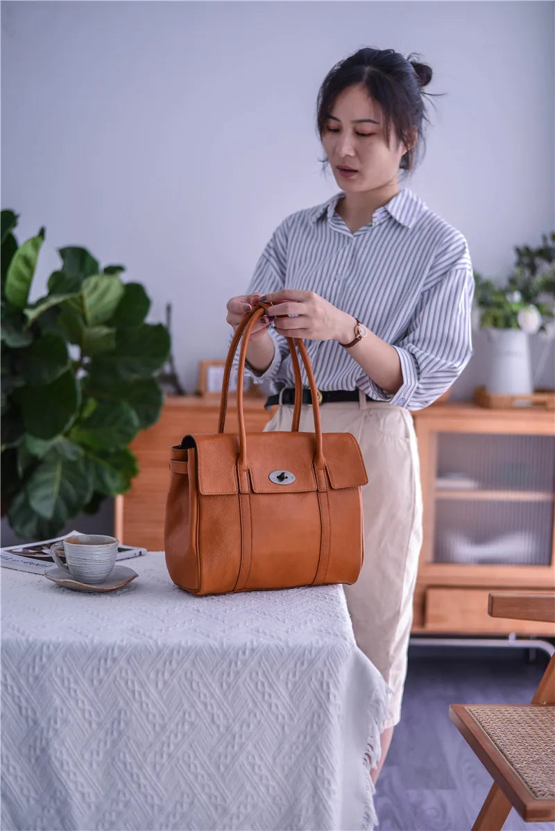 Business Casual Designer Handmade Genuine Leather Women’s Shoulder Bag – Real Cowhide Fashion Handbag for Work, Travel & Everyday Luxury | HollandLuxeGlobal.com Exclusive Collector’s Item