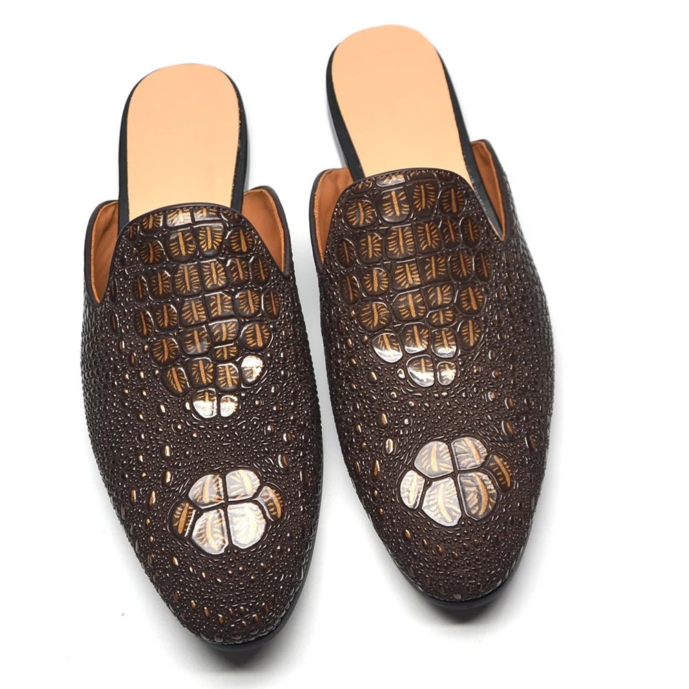 Boutique Premium Feel (for your Exclusive Collection)
Handcrafted Men’s Genuine Cowhide Leather Mules – Luxury Crocodile Pattern Slip-On Pointed Toe Loafers | HollandLuxeGlobal.com Exclusive