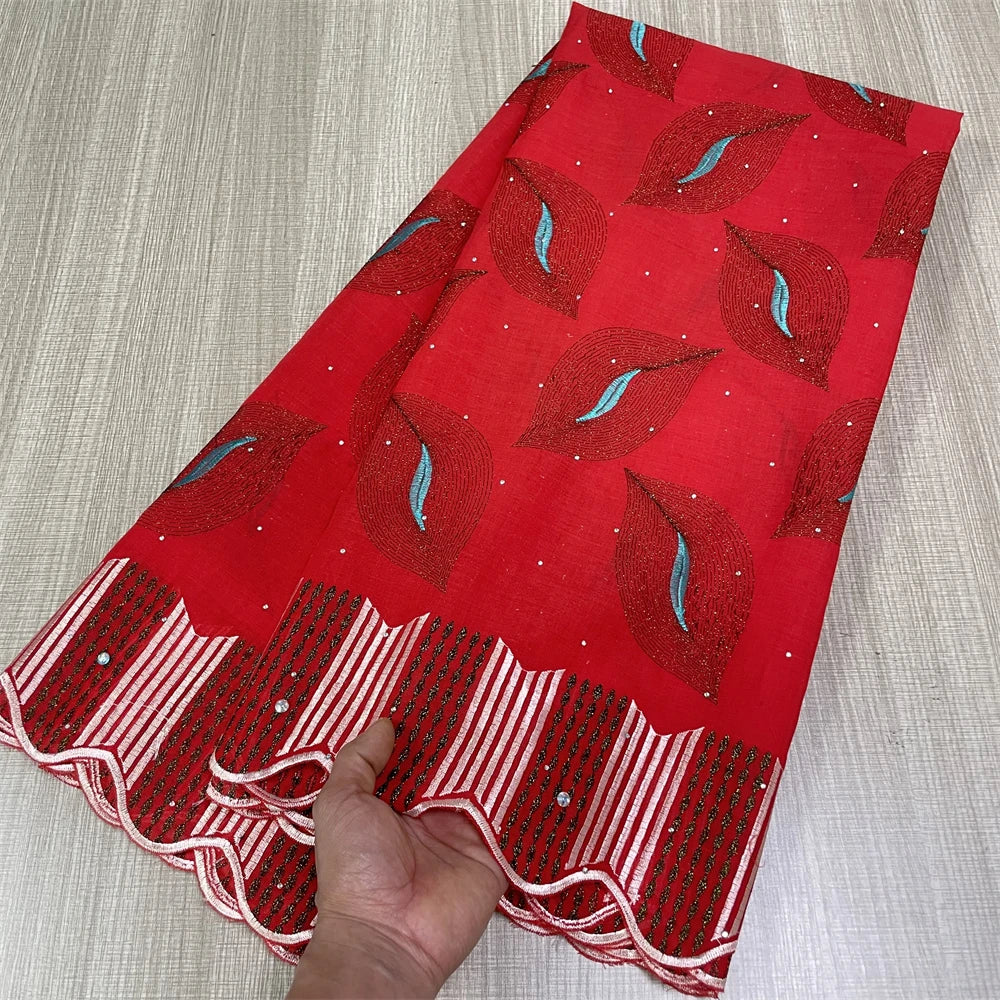 Salouva Swiss Voile Lace in Switzerland with Stones – African Nigerian Dry Lace Fabric, High Quality 100% Cotton Embroidered Material for Dresses & Occasions | HollandLuxeGlobal.com Exclusive Collector’s Item